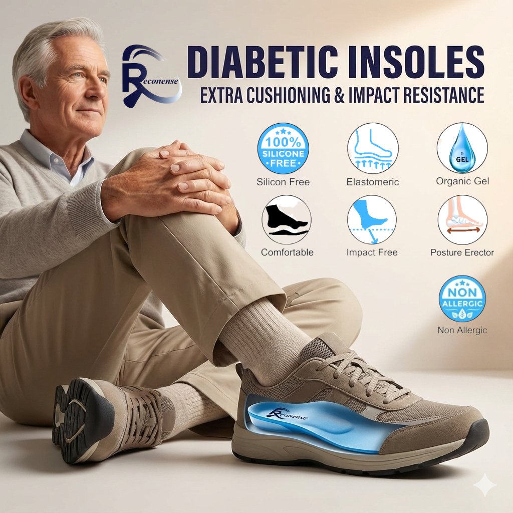Reconense Diabetic Insoles — safe non-allergic organic gel insoles for diabetic patients in Jaipur Rajasthan