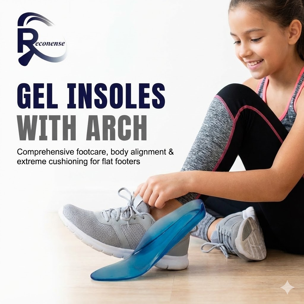 Reconense Gel Insoles with Arch Support — comprehensive footcare, body alignment and extreme cushioning for flat feet