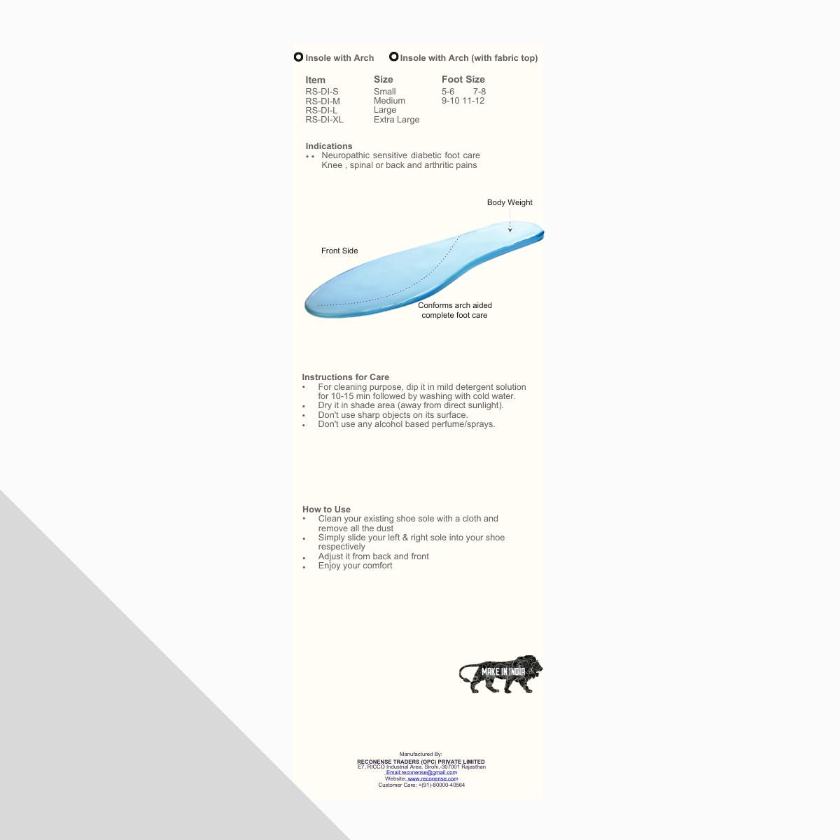 Medical Diabetic Insoles